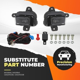 Aspaton Front Fog Light Assembly Compatible with 2022 2023 2024 Sierra 1500 Fog Lamp w/Wiring Harness Switch & Fog Light Bezel Passenger and Driver Side 84550846 GM2593338