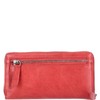 The Skandinavian Brand Lady Zip Wallet Washed Leather Red, red,