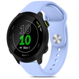 Vancle for Garmin Forerunner 55 165 245 Watch Band, Garmin Vivoactive 5 / Vivoactive 3 Watch Band, Garmin Venu 2 Plus/Venu Sq/Venu Watch Band, 20mm Soft Silicone Sport Replacement Strap for Women Men (Baby Blue)