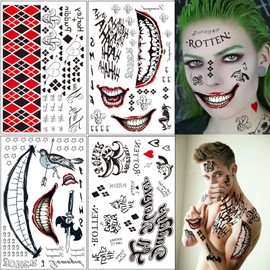 Children's Tattoo, Temporary Tattoo Sticker Set for Girls and Boys, Waterproof for Children's Birthday Party Bags, Festival Party Decoration (Clown)