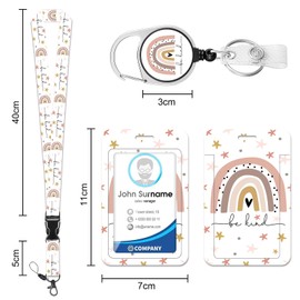 HAKUNEI Autism Awareness Puzzle Badge Holder with Retractable Reel Giraffe ID Card Badge Case with Carabiner Clip ID Card Name Tag Badge Protector Cover for Work Office Nurse Teacher Gifts