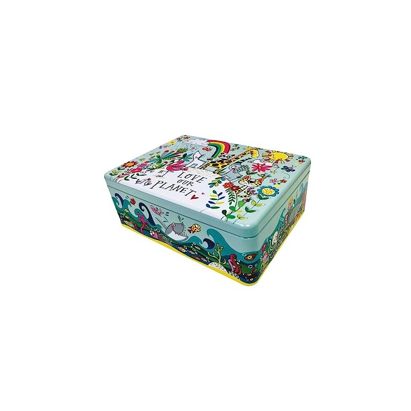 Rachel Ellen Love Our Planet Hinged Storage Tin for Children