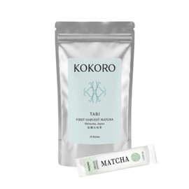 KOKORO LIFE - Tabi  Shizuoka Matcha Sticks  14 Sobres Individuales, 100 Japons Puro, Fcil de Preparar, Ideal para Latte                               