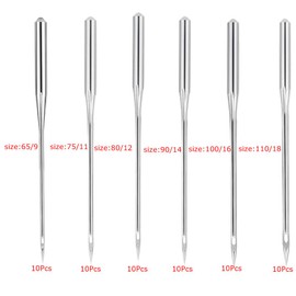 Naisfei 60 Pcs Home Sewing Machine Needles, Sewing Needles, Universal Sewing Machine Needles for Shirting, Thick Cloth, Leather, Canvas, Denim(65/9, 75/11, 90/14, 100/16, 110/18)