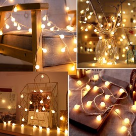 Globe String Lights 38ft 100 Led Indoor String Lights Plug in Fairy Lights with Remote Timer Dimmable 8 Modes USB Lights for Bedroom Dorm Porch Birthday Party Camping Wedding Christmas Lights Decor