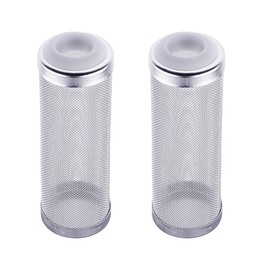 Quickun Stainless Steel Aquarium Flow Fish Filter Guard Net Shrimp Safe Inlet Inflow Protect Basket Mesh Media 16mm, 2Pcs
