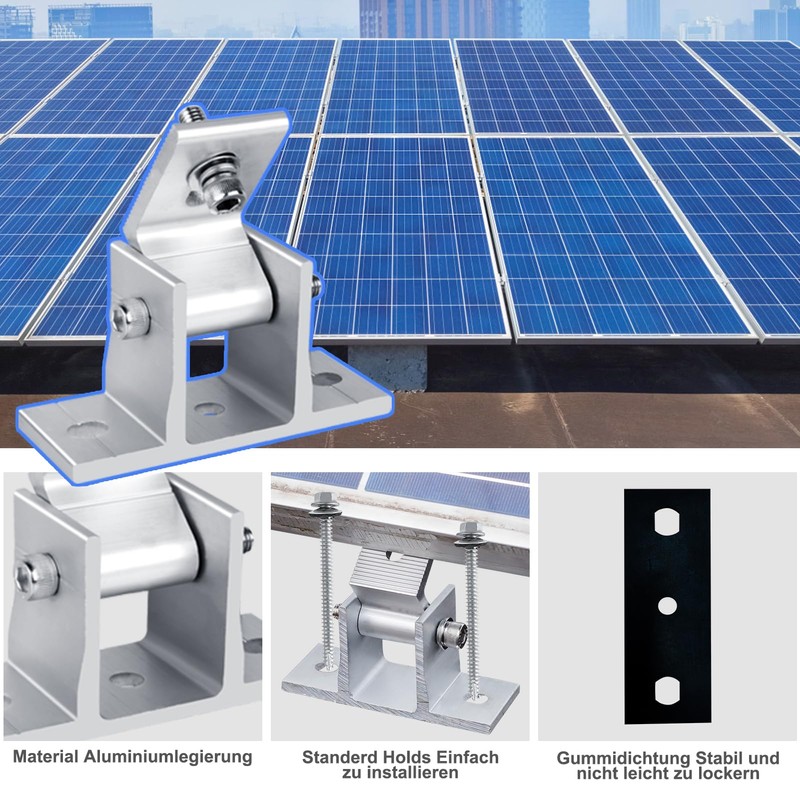 4PCS Solar Panel Mounts - Adjustable Brackets for RV &