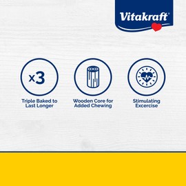 Vitakraft Crunch Sticks Rabbit Treat Carrot and Honey Flavor with Natural Grains and Honey Enriched with Essential Nutrients Baked On Wooden Stick to Encourage Chewing and Long Lasting Enjoyment