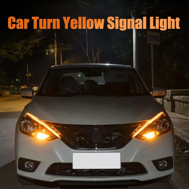 TEKSHINNY Car LED Strip Lights, 2Pcs 24 Inch Flexible LED