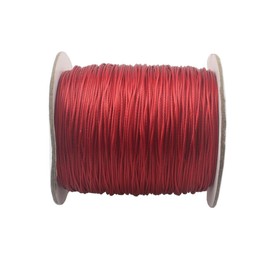 Cuerda encerada de poliéster para hacer joyas con carrete para manualidades (rojo, 0,5 mm (150 yardas))
