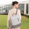MYHOZEE Laptop Backpack for Women and Men, PU Leather Backpack