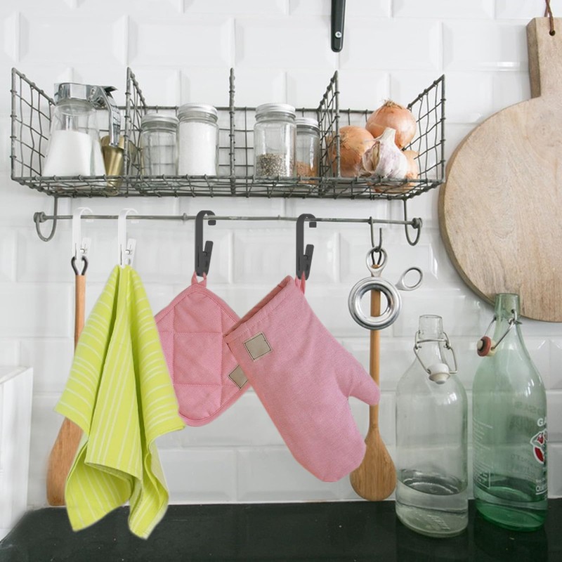 Realand 10pcs Large Clothes Pins with Hooks - Sturdy Laundry