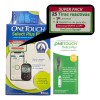 Kit 25 Tiras One Touch +35 Lancetas+lancetador+glucometro
