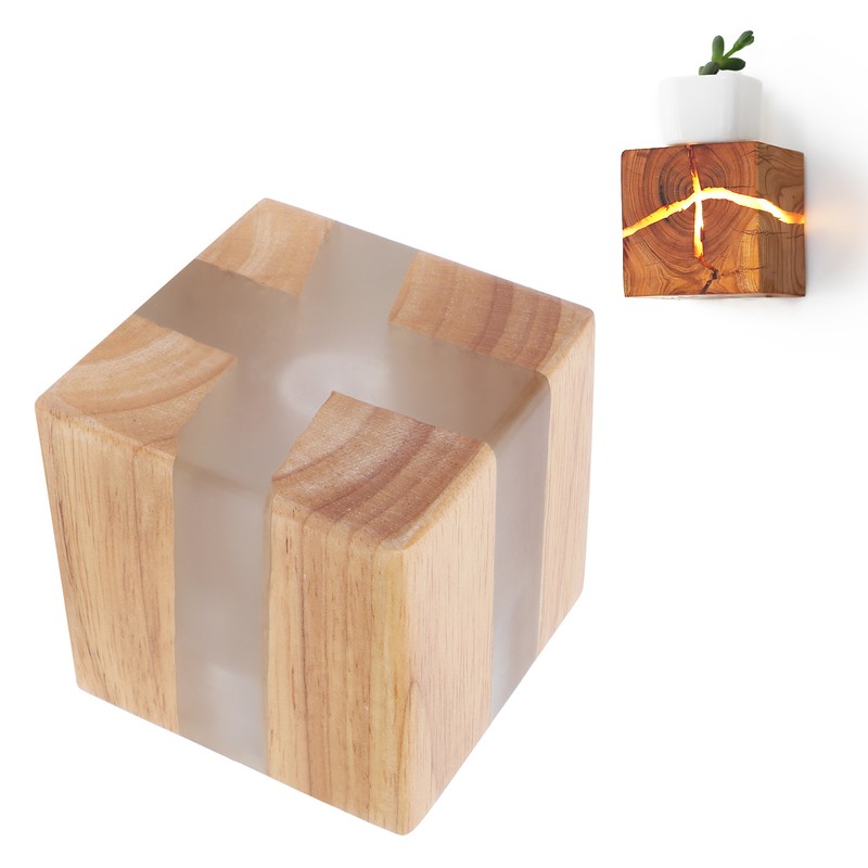 Cracked Wood Grain Wall Lamp Wall Light Bedroom Bedside Night