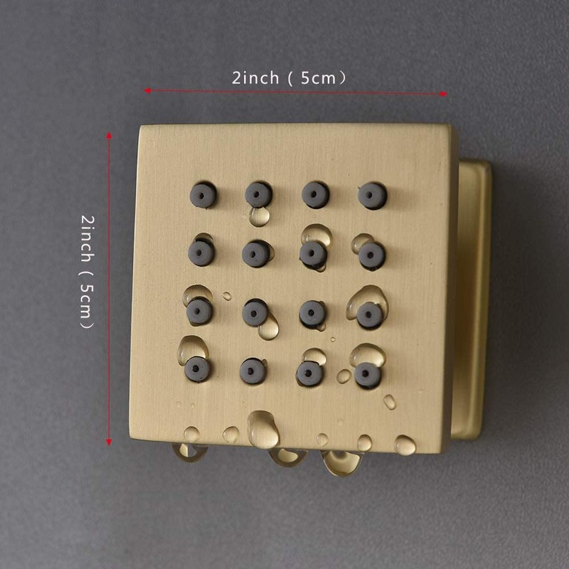 Brushed Gold 6 Pack HOMEDEC 2inch Round Brass Square Massage