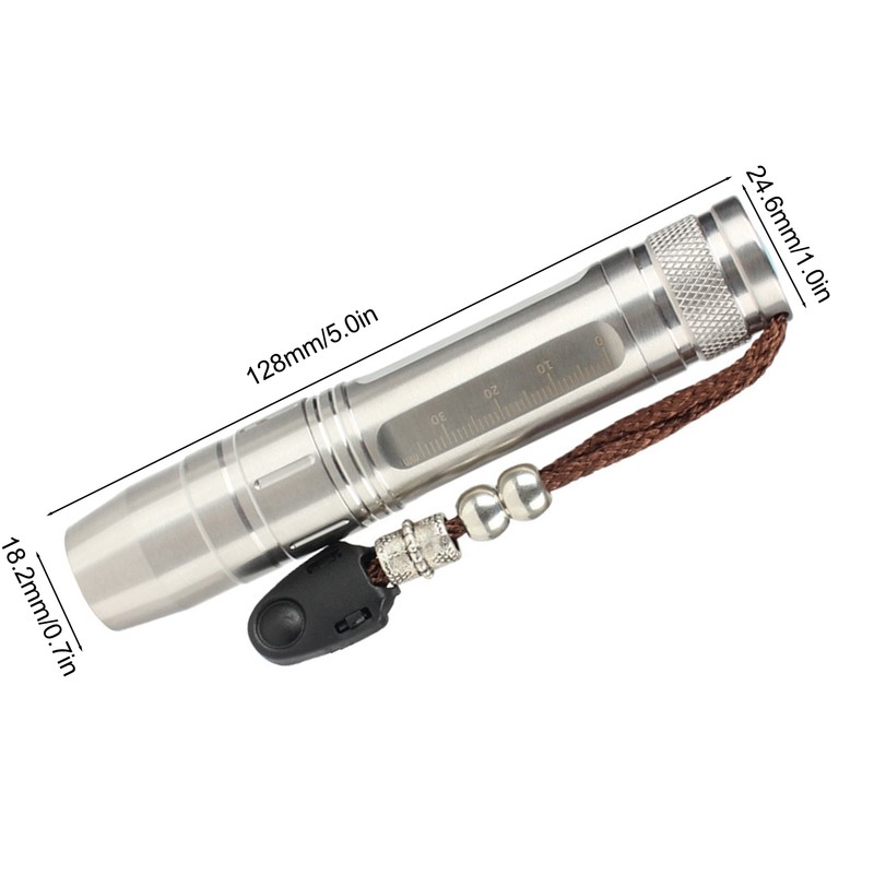 Jade Flashlight Torch Stainless Steel 3 Light Sources Super Bright