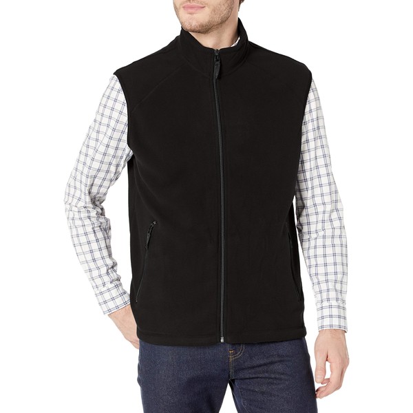 Clique Men's Summit Full-Zip Microfleece Vest, Black, Medium