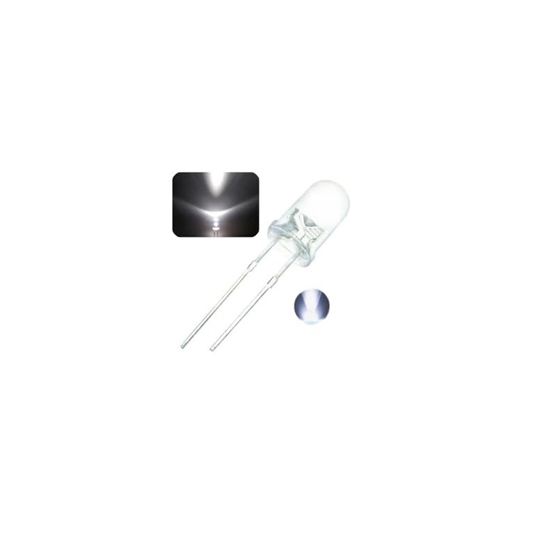 Diodo Luz Led 5mm Ultrabrillante 50 Piezas (Amarillo, naranja, blanco,