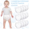 Funtery 12 Packs Waterproof Plastic Pants for Toddlers Reusable Diaper