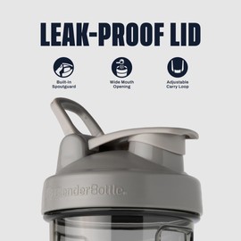 BlenderBottle Shaker Bottle Pro Series Perfect for Protein Shakes and Pre Workout, 28-Ounce, Smoke Grey