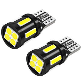 SUPAREE T10 LED Explosive Light White Position Lamp, 2 Pack with Built-in Canceller, 10 Rows SMD LED Elements, 30000 Hours Lifespan, 12 V, Room Lamp, Small Lamp, Clearance Lamp