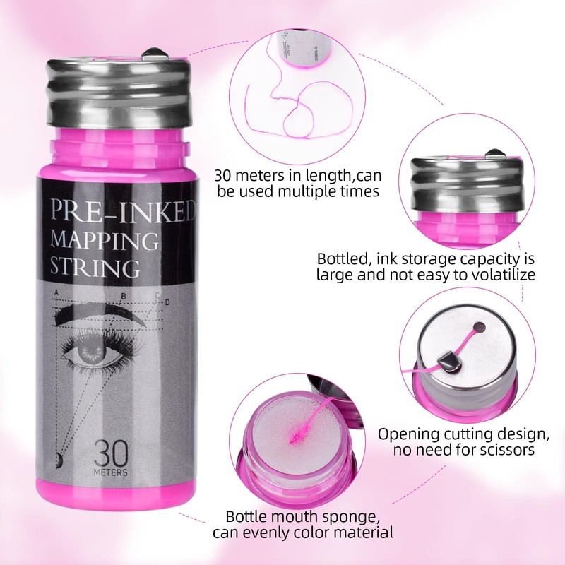 ATOMUS 30m Pink Eyebrow Mapping String Eyebrow Mapping Ink String
