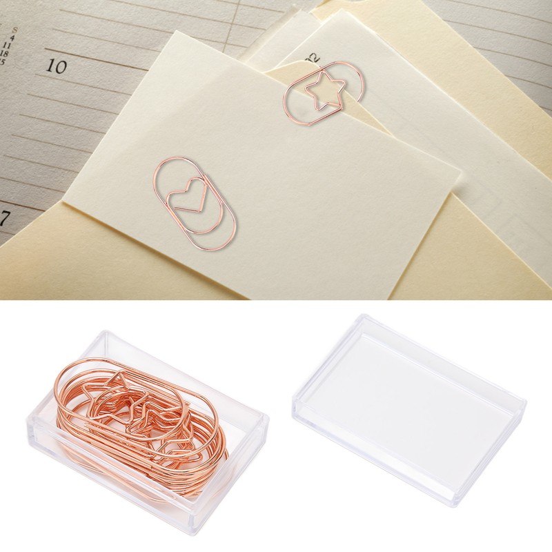 100pcs Rose Gold Star Paper Clips Slip Resistance Rust Prevention