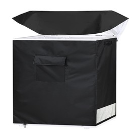 YANGSHILEI Chest Freezer Cover Deep Freezer Covers for Outside 7.0 Cubic Feet Freezer，Top with Zipper to Open Waterproof and UV protection Extend their Service Life (black) (38"L×23"W×34"H)