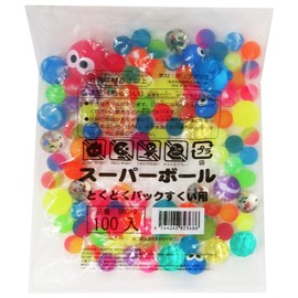 Oishi Super Ball, 100 Pieces, Various Types and Sizes, Super Ball Scoop, For Grocery Pack, Festivals, Prizes, Toys, Commercial Use