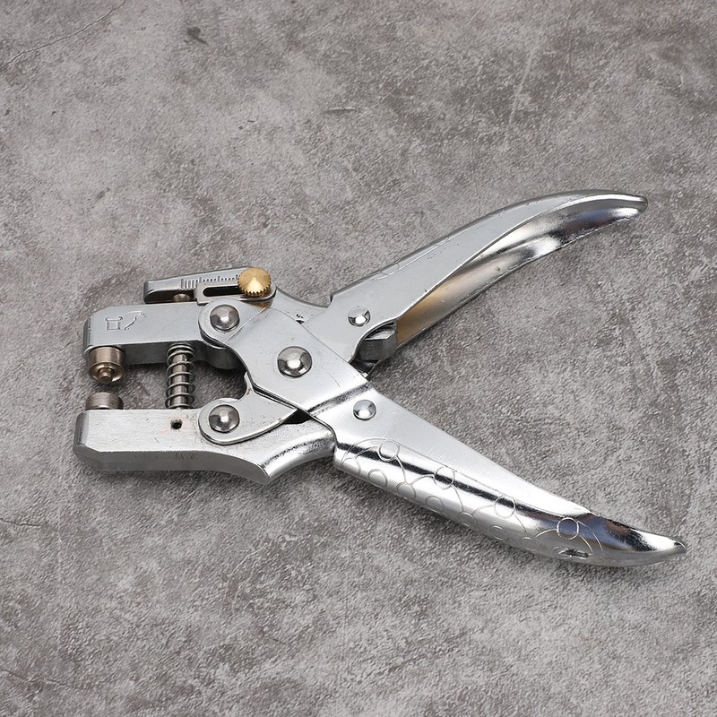 Multi Function Punch Pliers Silver 60# Steel Electroplated Eyelet Hole