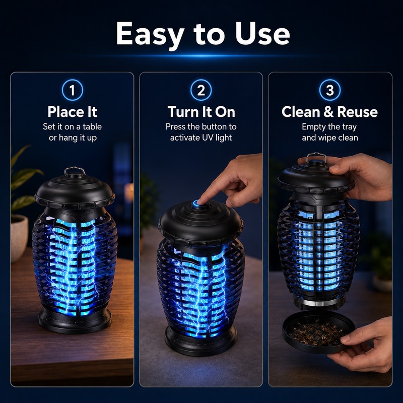 Portable Bug Zapper Lamp for Indoor & Outdoor Use –