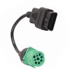 9 Pin Male Head to 16 Pin OBD2 Truck Diagnostic