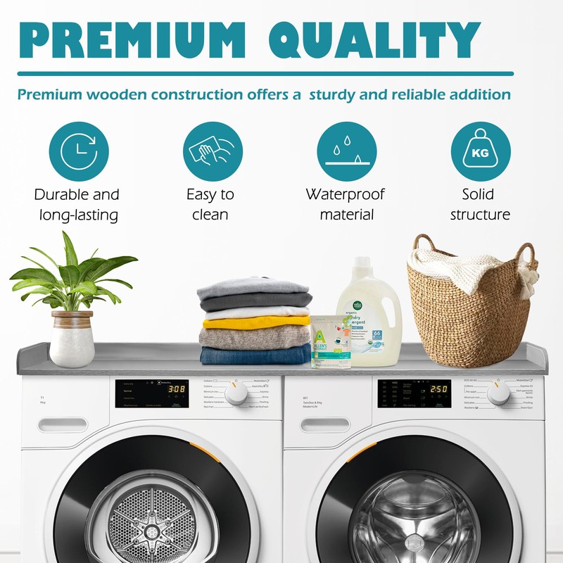 Royxen Laundry Countertop Solid Wood, Countertop for All Front-Loaded Washing