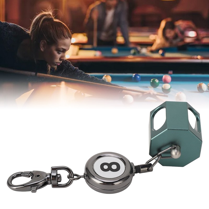 Retractable Billiards Pool Cue Chalk Holder Retractable Drawing Belt Clip