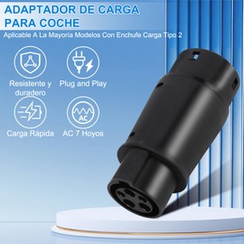 Rosvola Conector De Cargador Ev, Conector De Carga Ev Tipo 1 a Tipo 2，Adaptador De Cargador para Vehiculo Electrico 16a/32a 240v ，termoplástico Universal Protección IP54