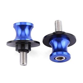 Swing Arm Spool, 2PCS 6/8/10mm Premium Motorcycle CNC Rear Stand Swing Arm Spool Sliders Stand Swingarm Bobbins (8mm -Blue)