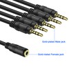 MEIRIYFA 3.5mm Headset Splitter Cable 1/8" 4-Pole/3-Rings TRRS 1 Female