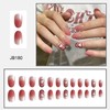 Spring Heart Press on Nails Short Oval Fake Nails Ombre