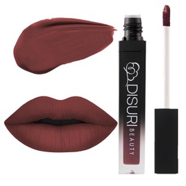 DISURI Beauty Matte Liquid Lipstick for Girls & Women - Non-Sticky & Matte Lipstick Long Lasting 12-0.8 FL Oz - Perfect for Any Occasion - Cruelty Free Lipstick - (At My Worst: 104)