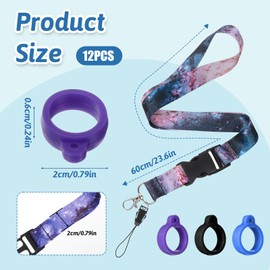 12PCS Anti Lost Necklace Lanyard for Women and Men, Starry Sky Neck Lanyards, Id Key Lanyard Set, Colorful Detachable Galaxy Lanyards Badge Neck Straps