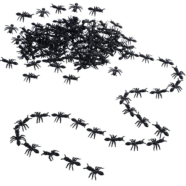 300 Pieces Fake Ants Prank Plastic Black Ant Bugs Joke Toys Realistic Insects for Halloween Party Favors Decoration Props