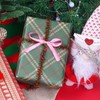 Hmxpls 2 Pcs Green Plaid Christmas Wrapping Paper Sheets, Xmas