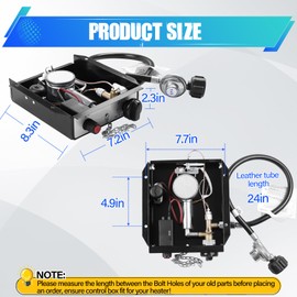 4 Bolt Hole Square Patio Heater Burner Module Replacement Parts with Regulator Valve Assembly Kit, 47,000 BTU, Compatible with Hiland, Fire Sense, etc 4-Sided Glass Tube Propane Outdoor Heater
