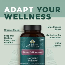 Ancient Nutrition Women's Hormones, Helps Reduce Stress, Supports Energy, Hormone Balance, Gluten Free, Paleo and Keto Friendly, 60 Capsules