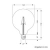ledscom.de E27 LED Globe Filament Light G125 (12.5 cm Head