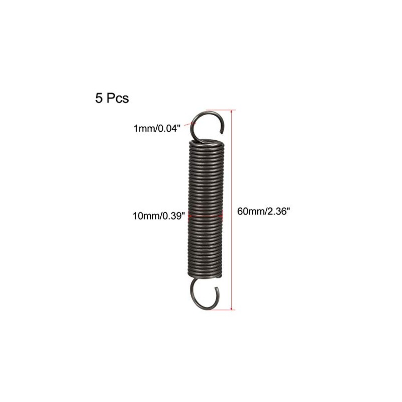 sourcing map 5Pcs Extended Tension Spring Wire Dia 0.04", OD