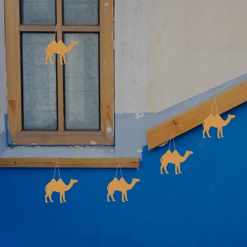 40Pcs Camel Shape Wooden Blank Camel Wood with Twines Art