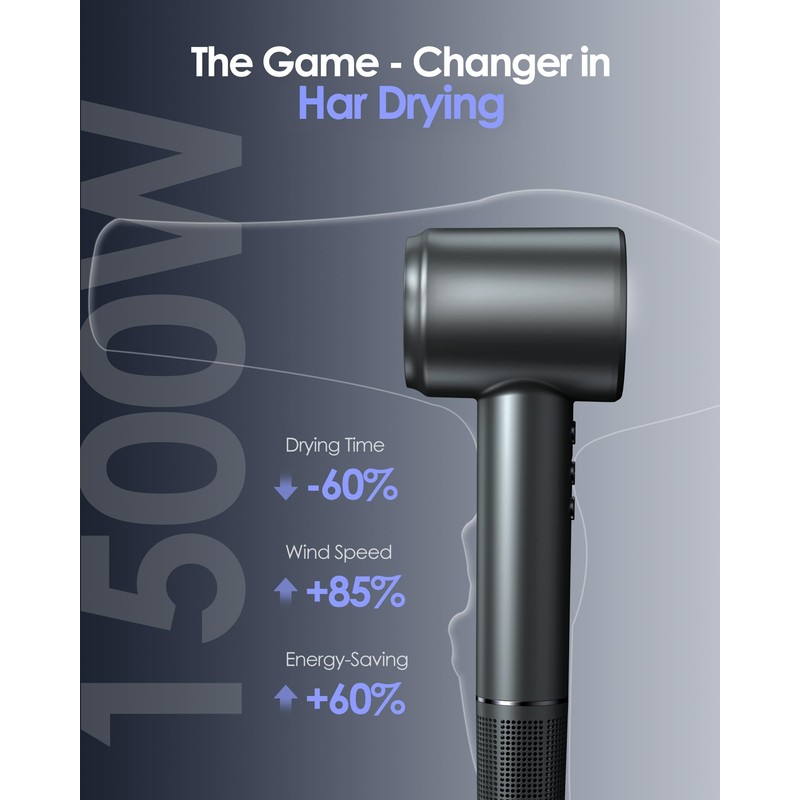 Hair Dryer with Diffuser, 500 Million Negative Ionic Blow Dryer