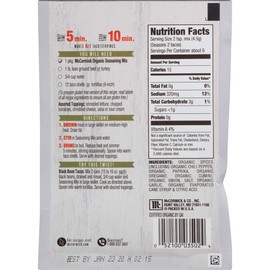 McCormick Organics Taco Seasoning Mix, 1 oz