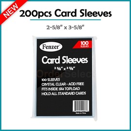 Fenzer Standard Trading Card Penny Sleeves Clear 2-5/8" X 3-5/8"~Pack of 200